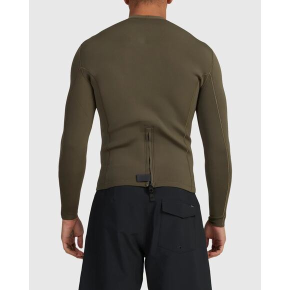 RVCA Men's Wetsuit Jacket 2mm Balance Long Sleeve Back Zip Surf Top in Small - Picture 3 of 5